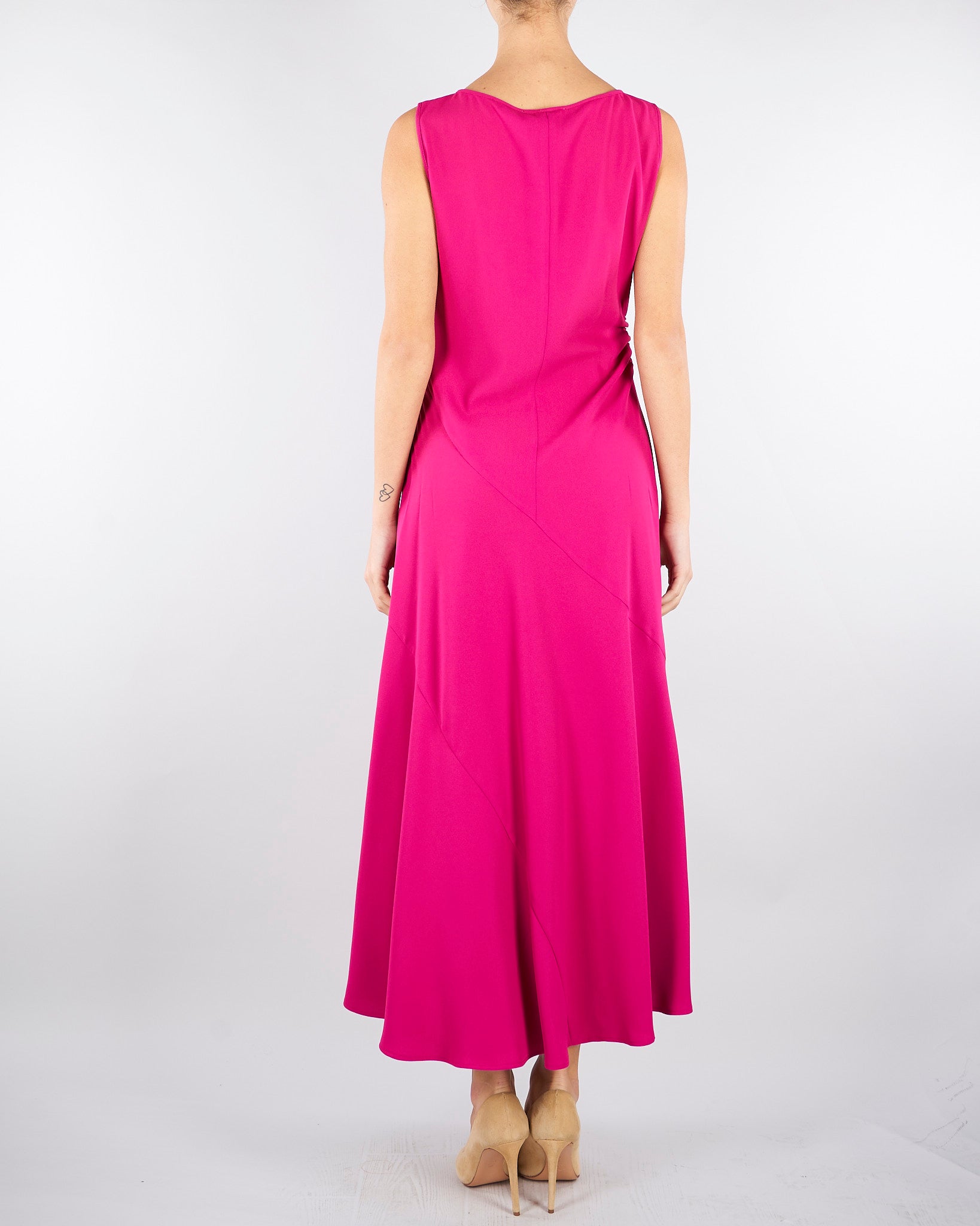 Abito midi Fuxia in tessuto sablé PBPCIMA 2 PENNY BLACK 