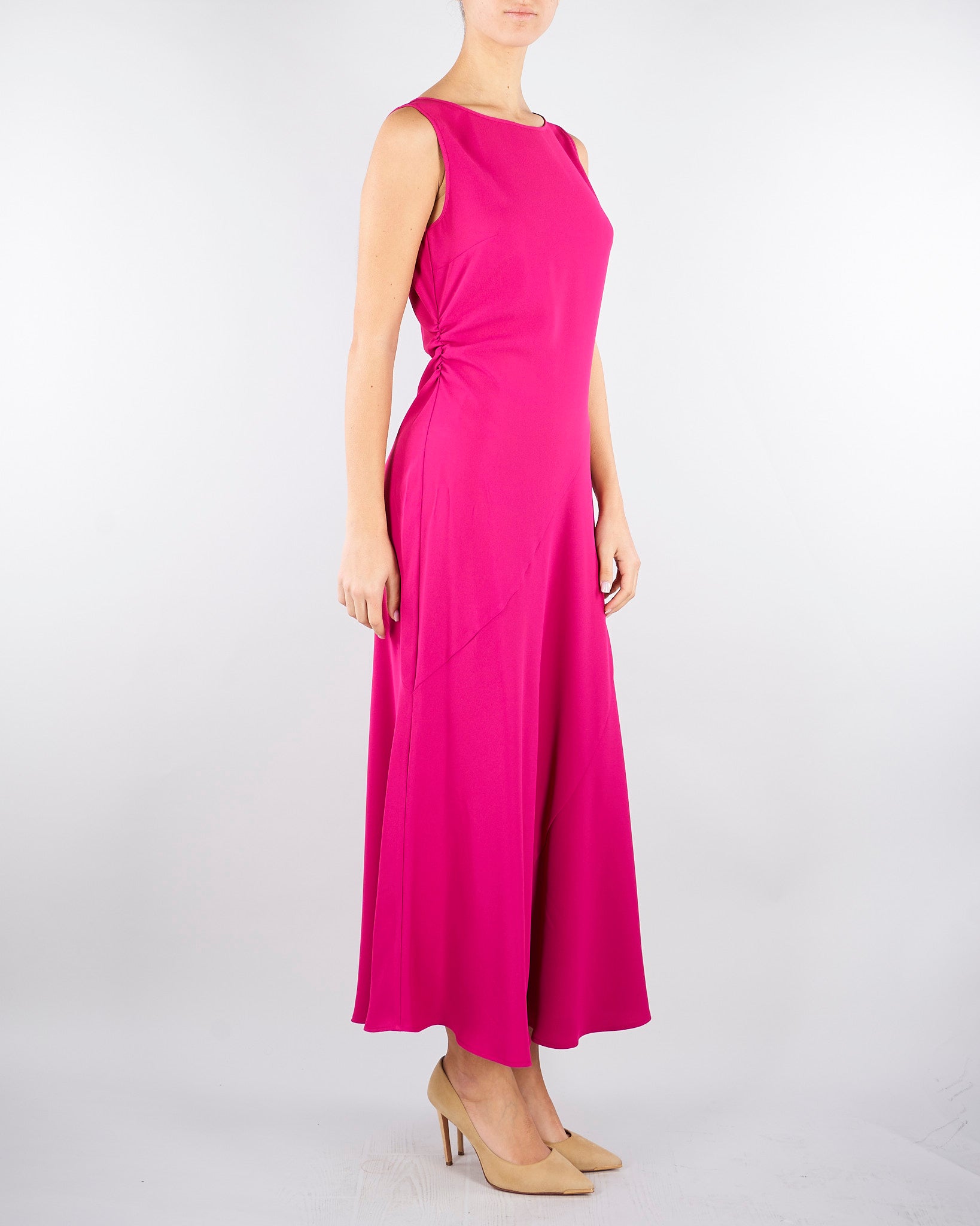 Abito midi Fuxia in tessuto sablé PBPCIMA 2 PENNY BLACK 