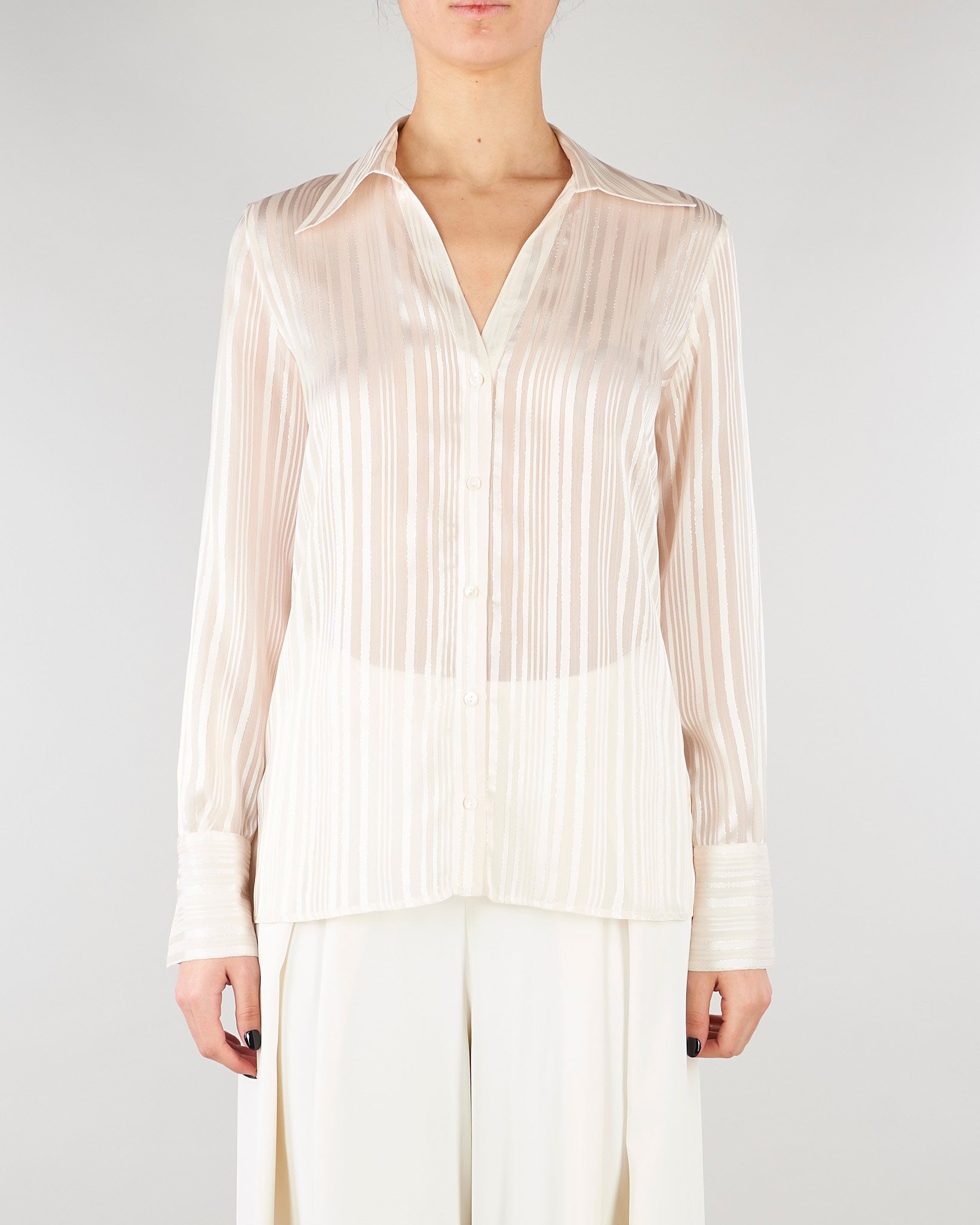 Camicia Champagne con texture a righe PBPDONNOLA 1 PENNY BLACK 