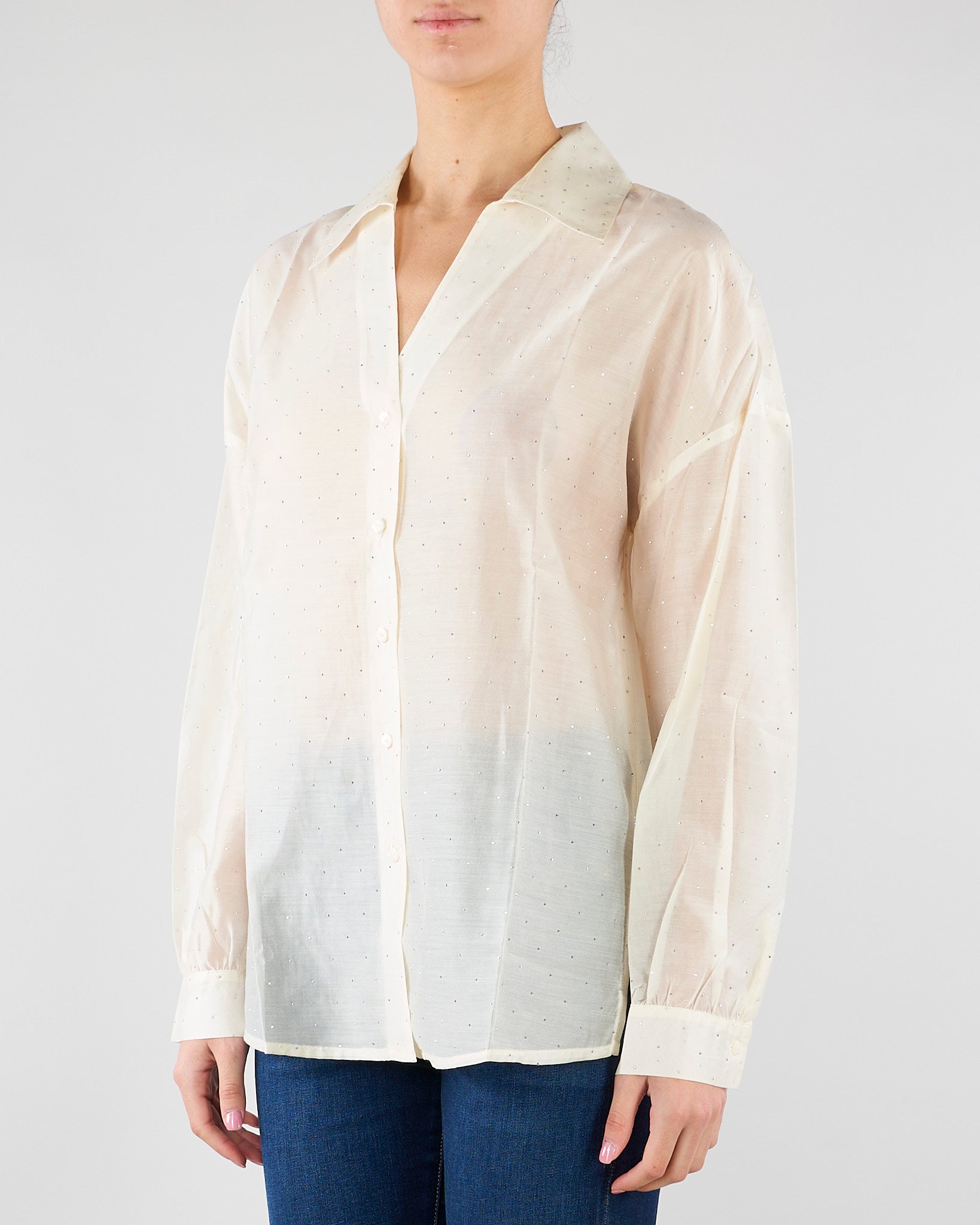Camicia Crema in voile con strass PBPGIOSTRA 1 PENNY BLACK 