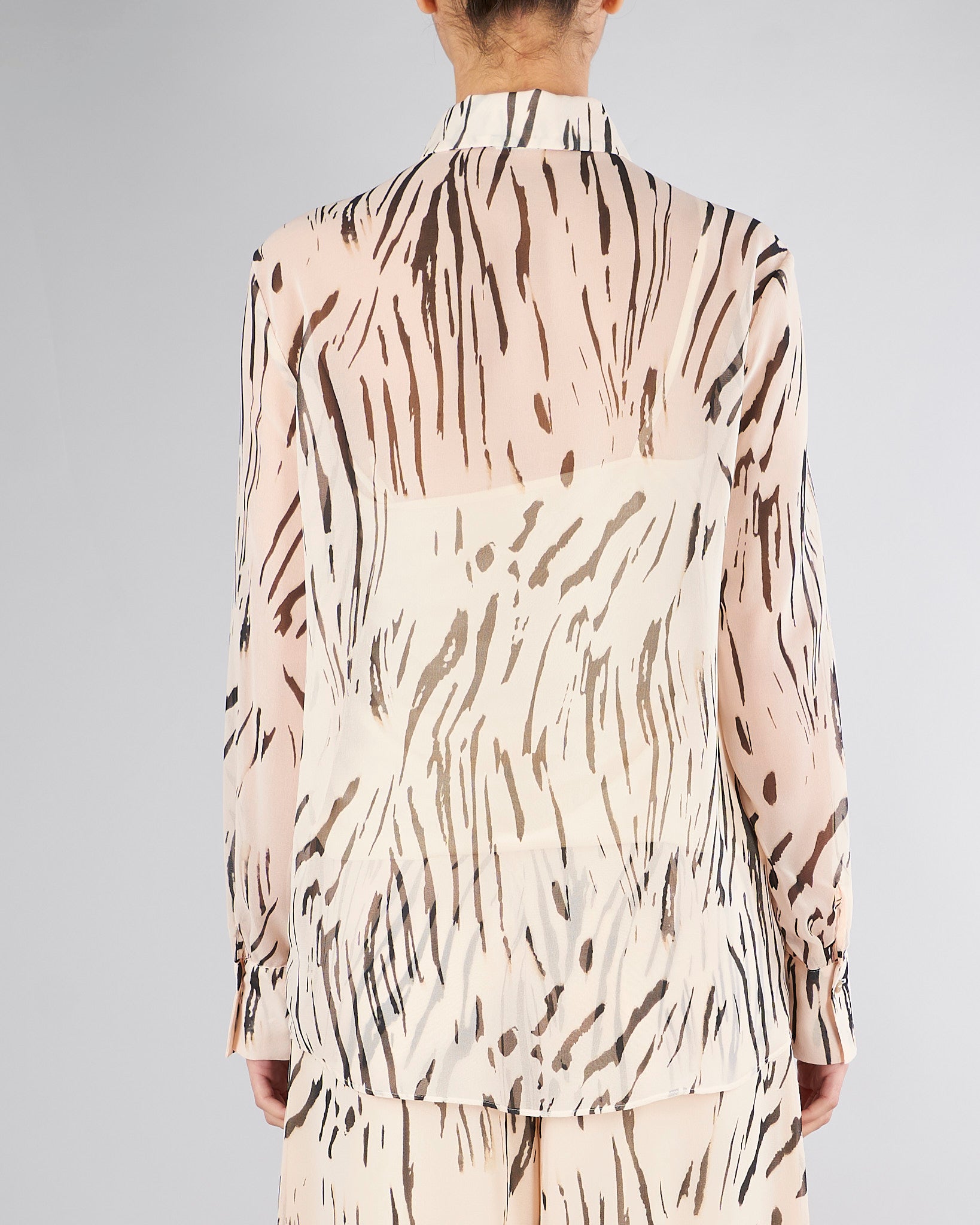 Camicia Crema-Nero in georgette stampata PBPGIRAFFA 9 PENNY BLACK 