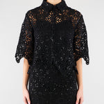 Camicia Nero in macramè con paillettes PBPGIULIVA 2 PENNY BLACK 