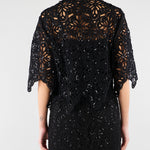 Camicia Nero in macramè con paillettes PBPGIULIVA 2 PENNY BLACK 