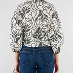 Blusa Bianco-Nero in mussola ricamata PBPGIUSTO 1 PENNY BLACK 