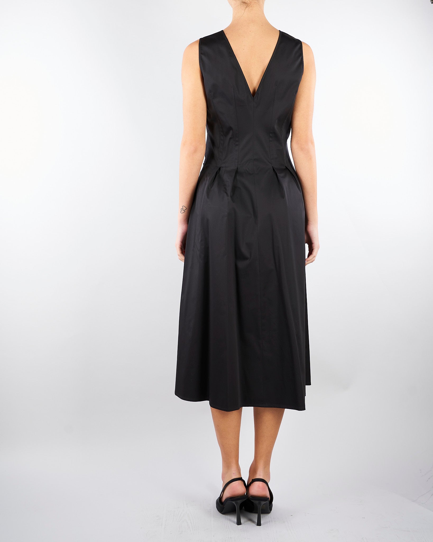 Abito Nero fit & flare in raso opaco PBPMARANTA 5 PENNY BLACK 