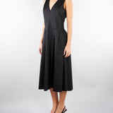 Abito Nero fit & flare in raso opaco PBPMARANTA 5 PENNY BLACK 