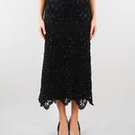 Gonna Nero in macramè con paillettes PBPPANDA 2 PENNY BLACK 