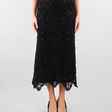 Gonna Nero in macramè con paillettes PBPPANDA 2 PENNY BLACK 