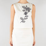 Top Bianco in cotone con ricamo PBPPATTO 1 PENNY BLACK 