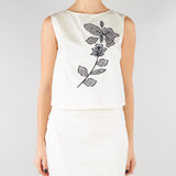 Top Bianco in cotone con ricamo PBPPATTO 1 PENNY BLACK 