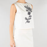 Top Bianco in cotone con ricamo PBPPATTO 1 PENNY BLACK 