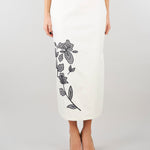 Gonna Bianco a matita con ricamo PBPTUONO 1 PENNY BLACK 