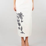 Gonna Bianco a matita con ricamo PBPTUONO 1 PENNY BLACK 