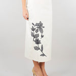 Gonna Bianco a matita con ricamo PBPTUONO 1 PENNY BLACK 