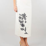 Gonna Bianco a matita con ricamo PBPTUONO 1 PENNY BLACK 