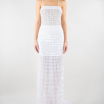 Abito Bianco con ricamo in pietre e paillettes 721516 1 PERLAROSSA 
