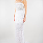 Abito Bianco con ricamo in pietre e paillettes 721516 1 PERLAROSSA 