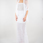 Abito Bianco con ricamo in pietre e paillettes 721516 1 PERLAROSSA 