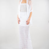 Abito Bianco con ricamo in pietre e paillettes 721516 1 PERLAROSSA 