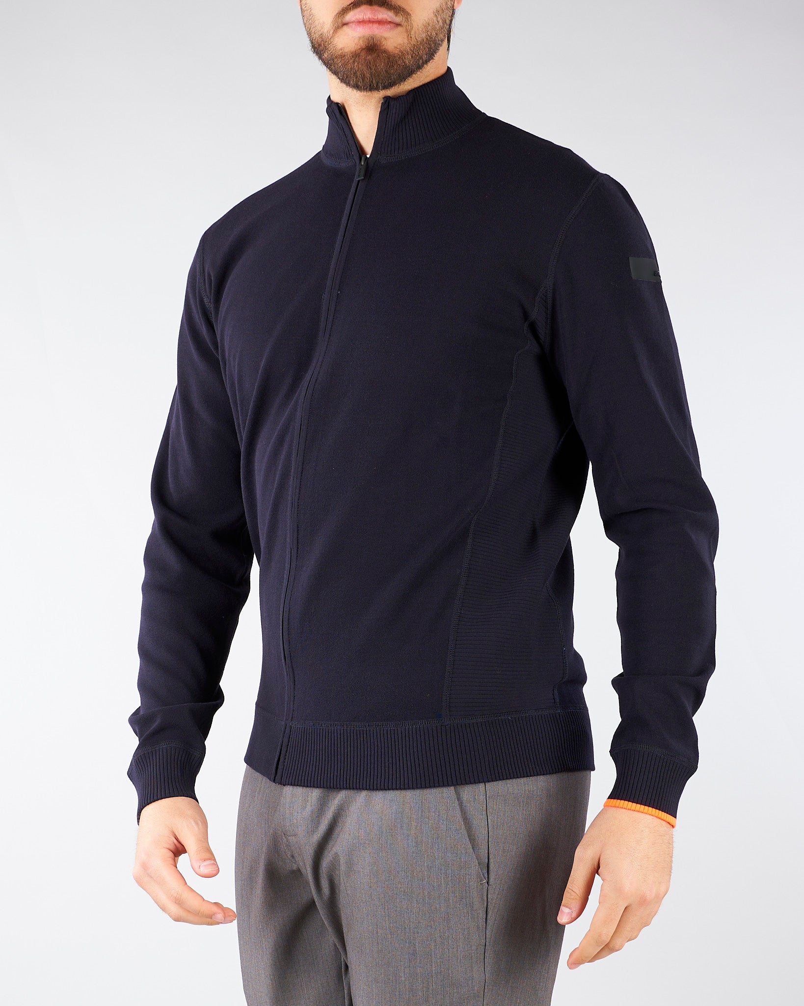 Maglia Blu Fleece Full Zip Knit 26112 60 RRD 
