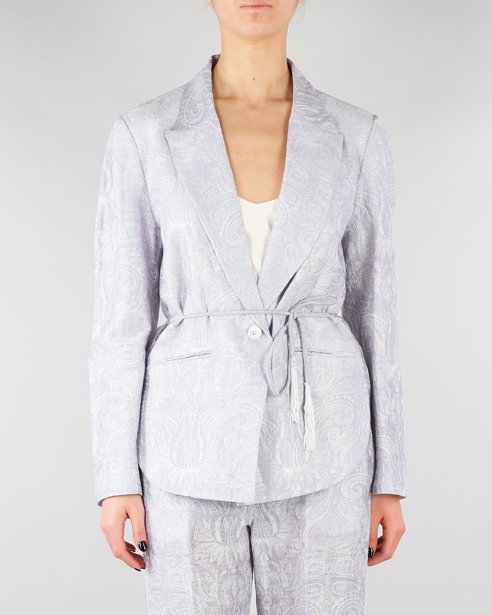 Giacca jacquard Polvere organza seta e lino ricamata GI095350330051 760 SEVENTY 
