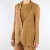 Giacca Tabacco monopetto in voile lyocell GI0962460238 024 SEVENTY 