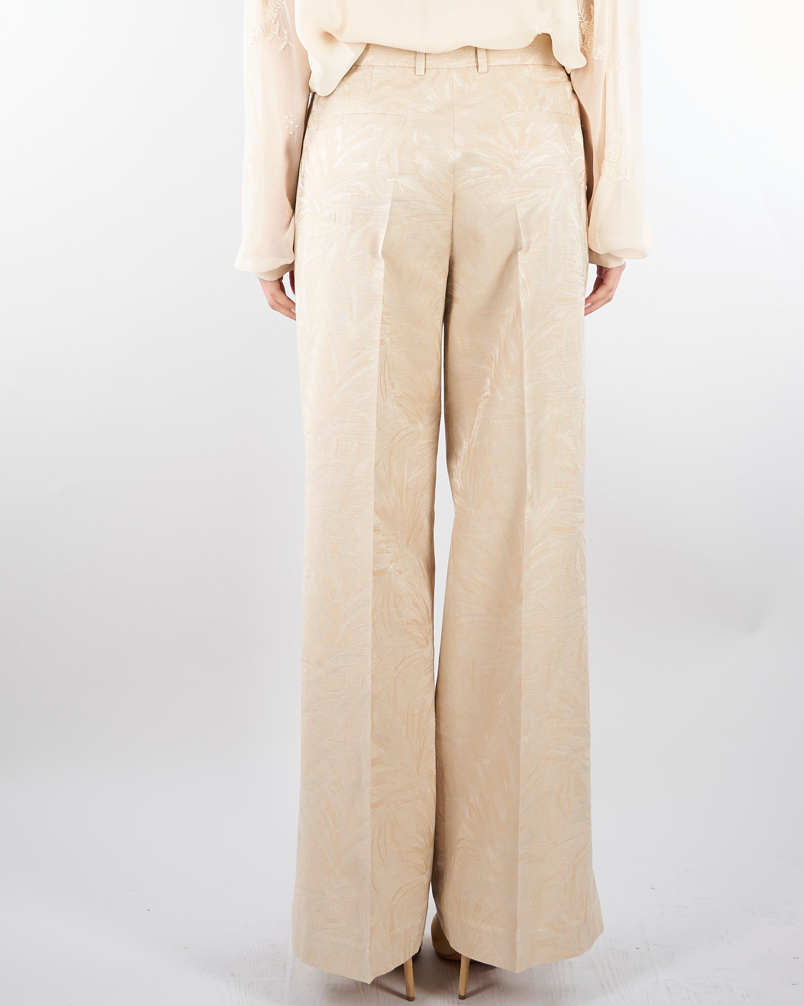 Pantalone jacquard Beige wide leg PT140870220710 014 SEVENTY 