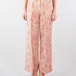 Pantalone ampio Rosa con piences in organza stampata PT1412450272 572 SEVENTY 