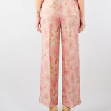 Pantalone ampio Rosa con piences in organza stampata PT1412450272 572 SEVENTY 