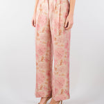 Pantalone ampio Rosa con piences in organza stampata PT1412450272 572 SEVENTY 