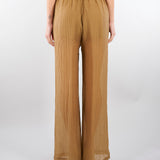 Pantalone Tabacco ampio semielasticato in voile unito PT1423460238 024 SEVENTY 