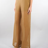 Pantalone Tabacco ampio semielasticato in voile unito PT1423460238 024 SEVENTY 
