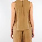 Top Tabacco smanicato in voile unito stropicciato TO0201460238 024 SEVENTY 