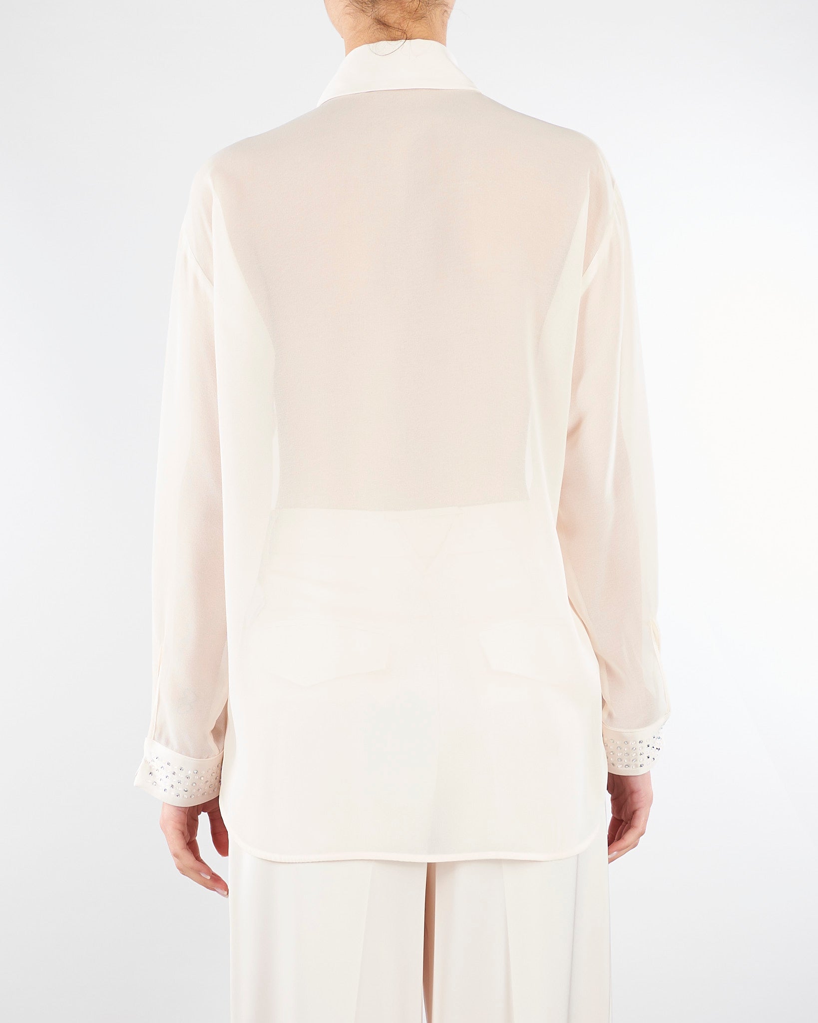 Camicia Burro in georgette con strass CA10201TGEO0001 V0359 SIMONA CORSELLINI 