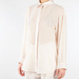 Camicia Burro in georgette con strass CA10201TGEO0001 V0359 SIMONA CORSELLINI 
