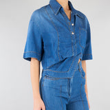 Camicia in Denim crop CAT0101C0400007 V0765 SIMONA CORSELLINI 