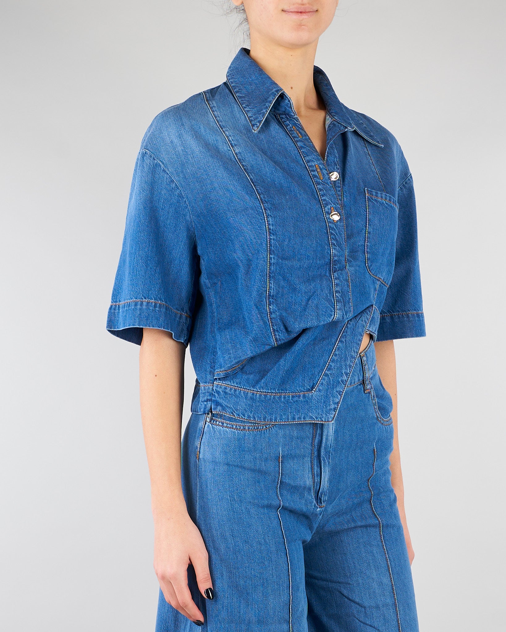 Camicia in Denim crop CAT0101C0400007 V0765 SIMONA CORSELLINI 