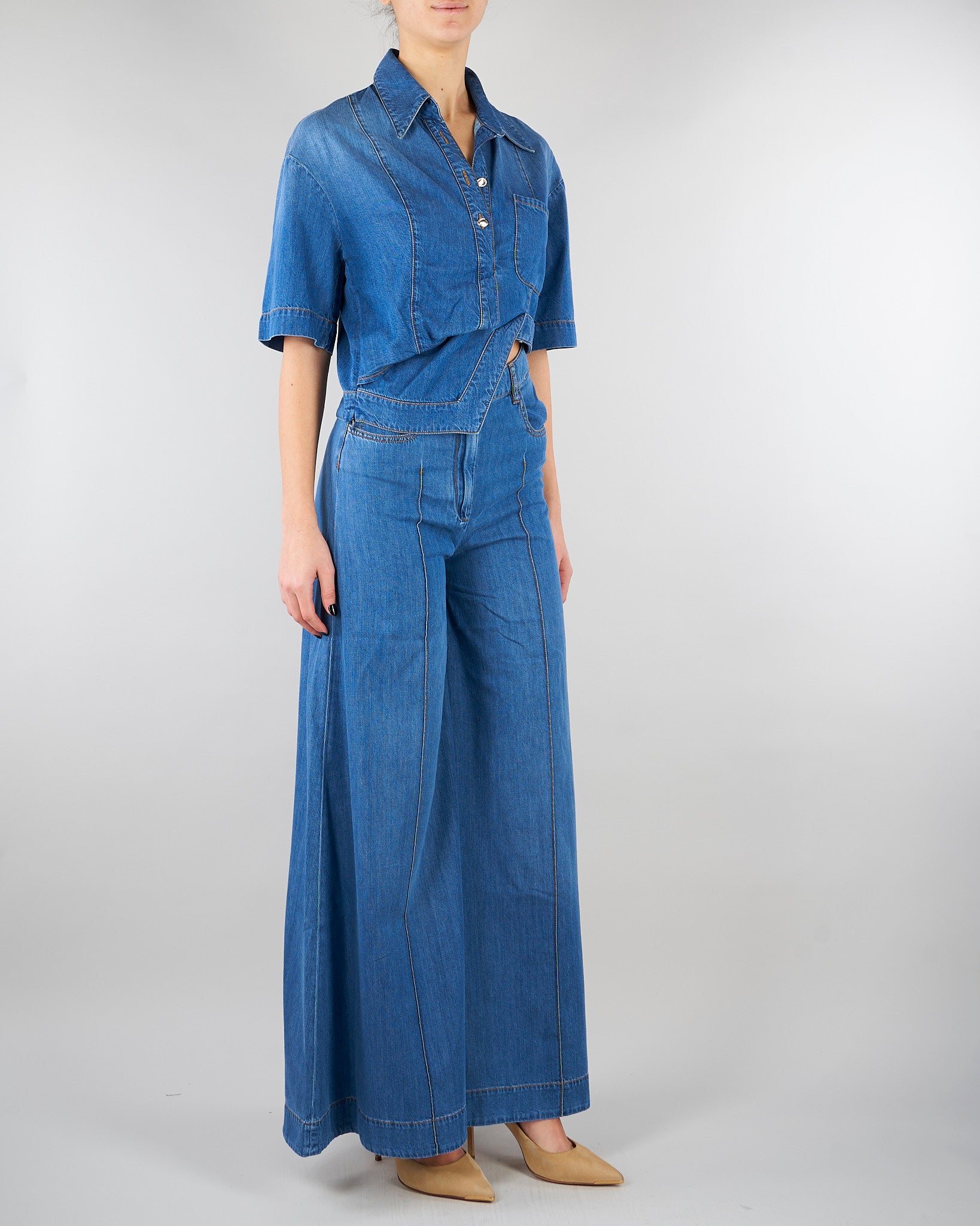 Camicia in Denim crop CAT0101C0400007 V0765 SIMONA CORSELLINI 
