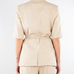 Giacca Beige in tramato light con manica corta GI00601TTEL0014 V0778 SIMONA CORSELLINI 