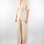 Giacca Beige in tramato light con manica corta GI00601TTEL0014 V0778 SIMONA CORSELLINI 