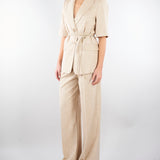 Giacca Beige in tramato light con manica corta GI00601TTEL0014 V0778 SIMONA CORSELLINI 