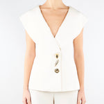 Giacca Burro in cady senza maniche con ampio scollo GI01401TVIS0026 V0359 SIMONA CORSELLINI 