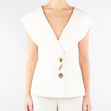 Giacca Burro in cady senza maniche con ampio scollo GI01401TVIS0026 V0359 SIMONA CORSELLINI 