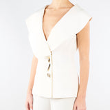 Giacca Burro in cady senza maniche con ampio scollo GI01401TVIS0026 V0359 SIMONA CORSELLINI 