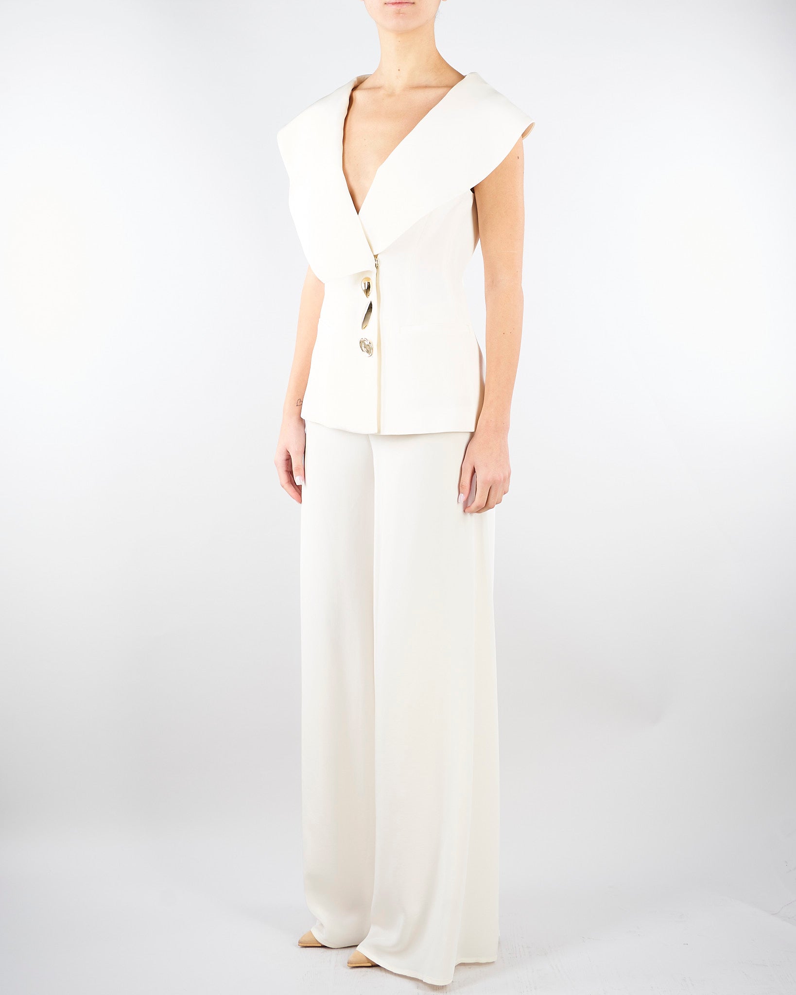 Giacca Burro in cady senza maniche con ampio scollo GI01401TVIS0026 V0359 SIMONA CORSELLINI 