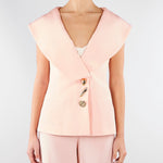 Giacca Rosa in cady senza maniche con ampio scollo GI01401TVIS0026 V0697 SIMONA CORSELLINI 