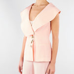 Giacca Rosa in cady senza maniche con ampio scollo GI01401TVIS0026 V0697 SIMONA CORSELLINI 
