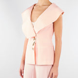 Giacca Rosa in cady senza maniche con ampio scollo GI01401TVIS0026 V0697 SIMONA CORSELLINI 