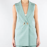 Gilet Salvia in tramato light GL00101TTEL0014 V0768 SIMONA CORSELLINI 