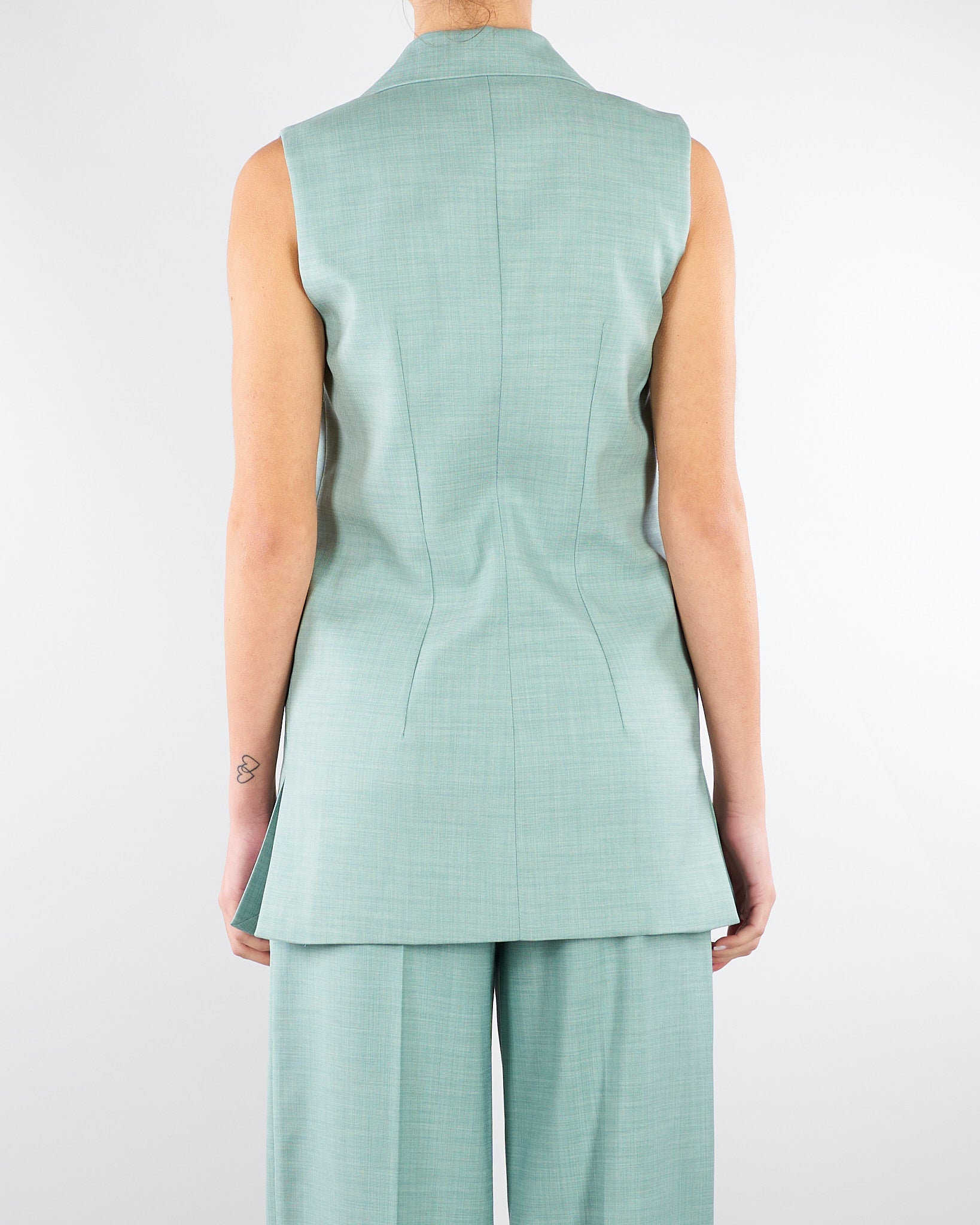 Gilet Salvia in tramato light GL00101TTEL0014 V0768 SIMONA CORSELLINI 